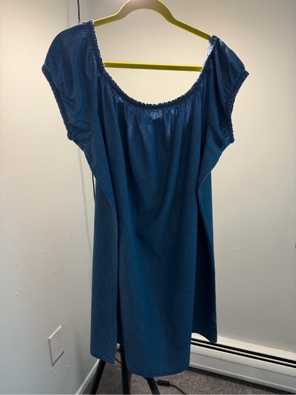 New Look • Denim, Off the Shoulder Shift Dress • Size 2X